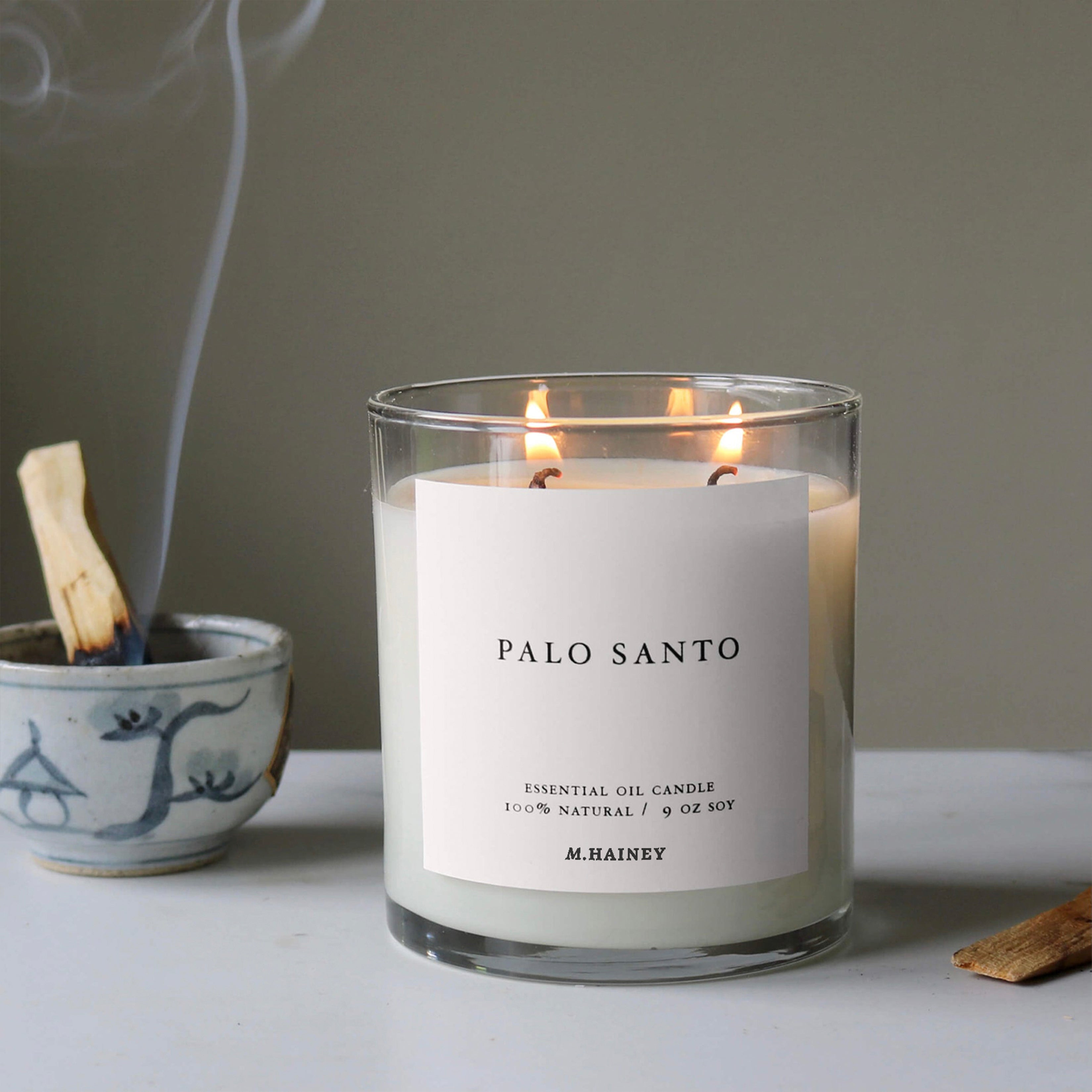 Palo Santo Essential Oil Candle - Double Wick