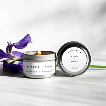 personalized wedding candle favors minimalist design